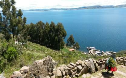Titicacasee an der Grenze Peru - Bolivien